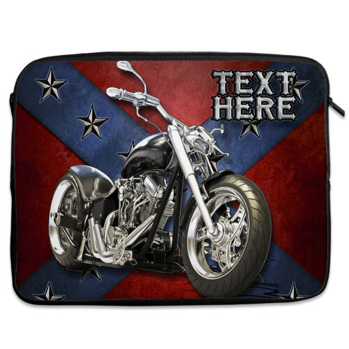 Personalised Motorbike Tablet Sleeve Laptop iPad Case Zip Pouch Bag Mens SH055 - Afbeelding 1 van 6