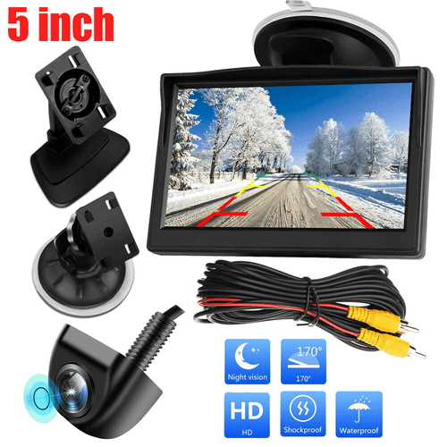 5" Car Monitor Rear View Reversing Parking Camera Night Vision Waterproof HD Kit - Picture 1 of 18