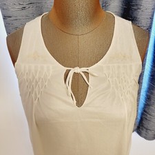 Vtg Kayser White Nylon Night Gown Size Medium Sleeveless Pajama