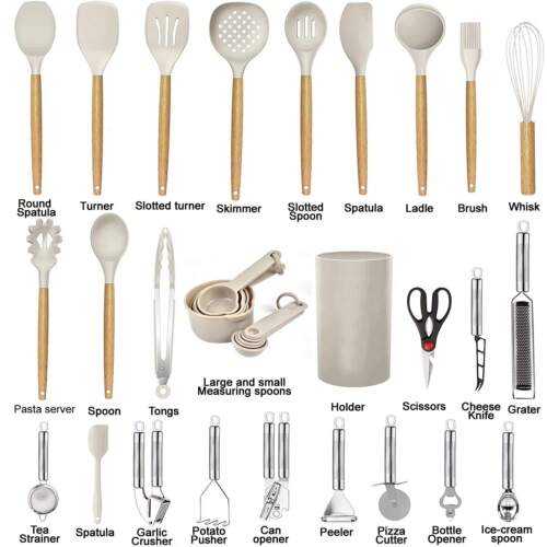 JOYIN-Kitchen Utensils Set- 35 PCs Cooking Utensils With Grater,Tongs, Spoon Spa