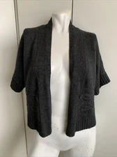 Fenn Wright Manson medium charcoal open front short sleeve cardigan 