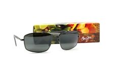 New Maui Jim Manele Bay Polarized Titanium Sunglasses 224-17 Pewter/Grey Glass 
