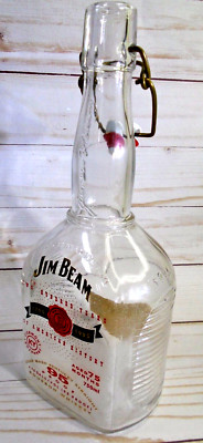 Vtg Jim Beam Bourbon Whiskey Anniversary Decanter Bottle 750ml w/ Clamp Cap 1995