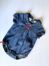 Baby Girl Sz 3/6 months Denim One Piece by Sesame Street comp. Embroidered