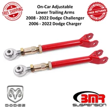 BMR Suspension Red On-Car Adj Lower Trailing Arms for 2008-2022 Dodge Challenger