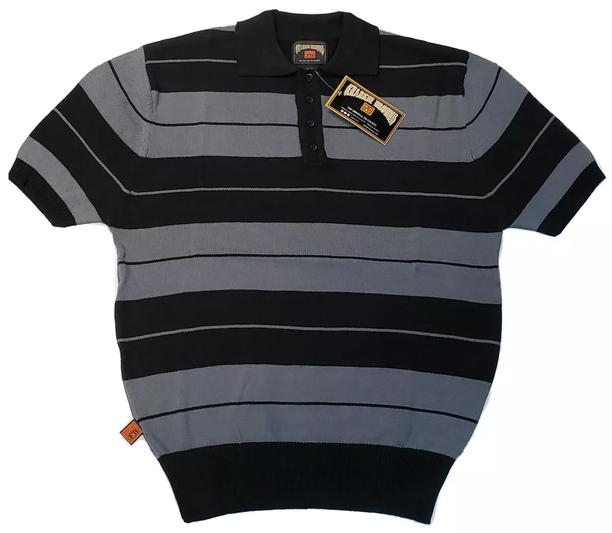 FB COUNTY CHARLIE BROWN POLO SHIRT BLACK LOWRIDER CHICANO OG |