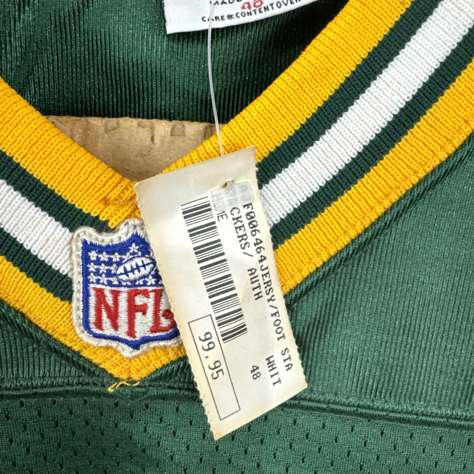 Camiseta deportiva de colección Green Bay Packers Reggie blanca #92 Starter 48 Pro Line emitida nueva Foto 3 de 4