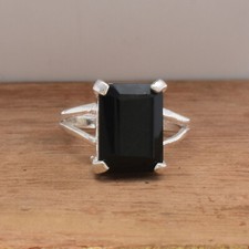 Valentine's Gift Black Onyx Gemstone 925 Sterling Silver Handmade Ring All Size