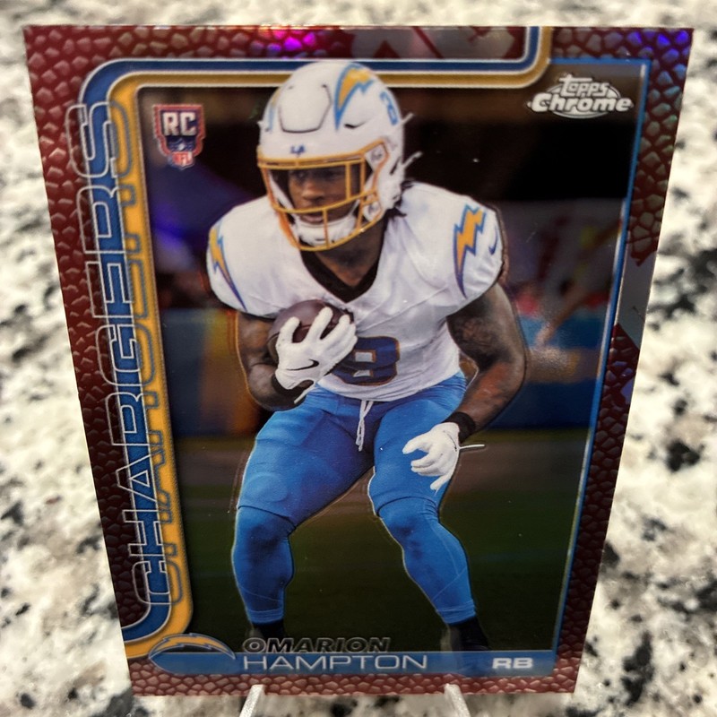 2025 Topps Chrome - Rookies Omarion Hampton #324 Leather Refractor (RC)