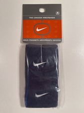 Nike Two Swoosh Wristbands, AC0009 401, Navy Blue With White Swoosh Logo