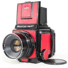 Red Leather Near MINT Mamiya RB67 Pro Sekor NB 127mm F/3.8 Lens 120 From JAPAN