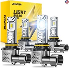 9005 9006 Fog Light Bulbs Combo, 10X Brighter 120000LM 6500K White HB3 HB4