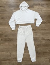 Alo Yoga Muse Hoodie  Jogger Pants Matching Set Women  s Small Ribbed Ivory NICE