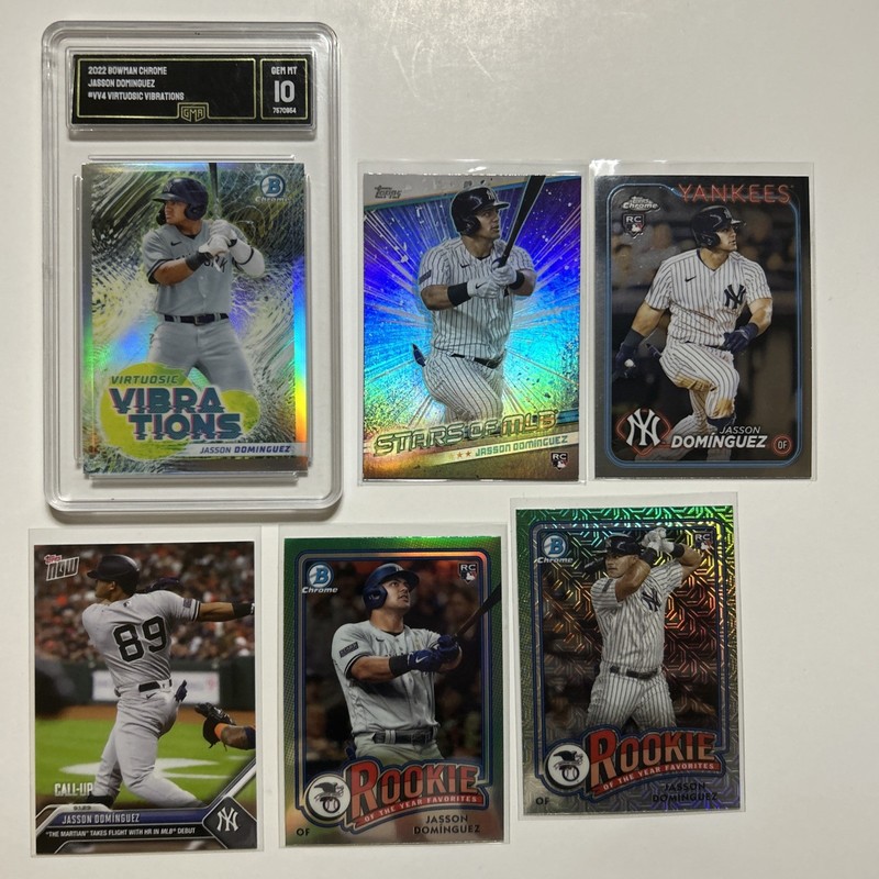 2022 Bowman Chrome Virtuosic Vibrations Jasson Dominguez Yankees - Lot x 6 RC