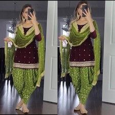 DRESS BOLLYWOOD SUIT PAKISTANI INDIAN WEDDING DHOTI TOP SALWAR KAMEEZ PARTY WEAR
