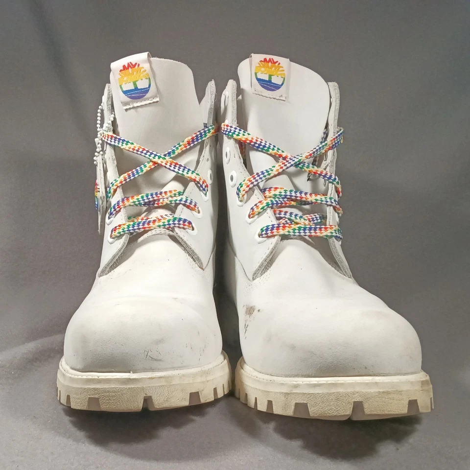 Botas impermeables Timberland Rainbow blancas de liberación limitada Ghost talla 11,5 A1QWE Foto 4 de 4