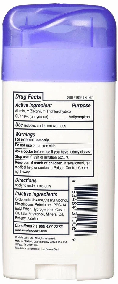 Sure Anti-Perspirant & Deodorant Invisible Solid Fresh & Cool 2.6 Oz Pack of 6 - Image 2 of 4