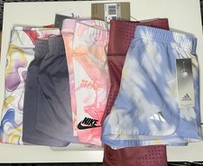 Nike adidas Girls Activewear Shorts Lot of 5 Size 6 Multicolor Mesh Elastic