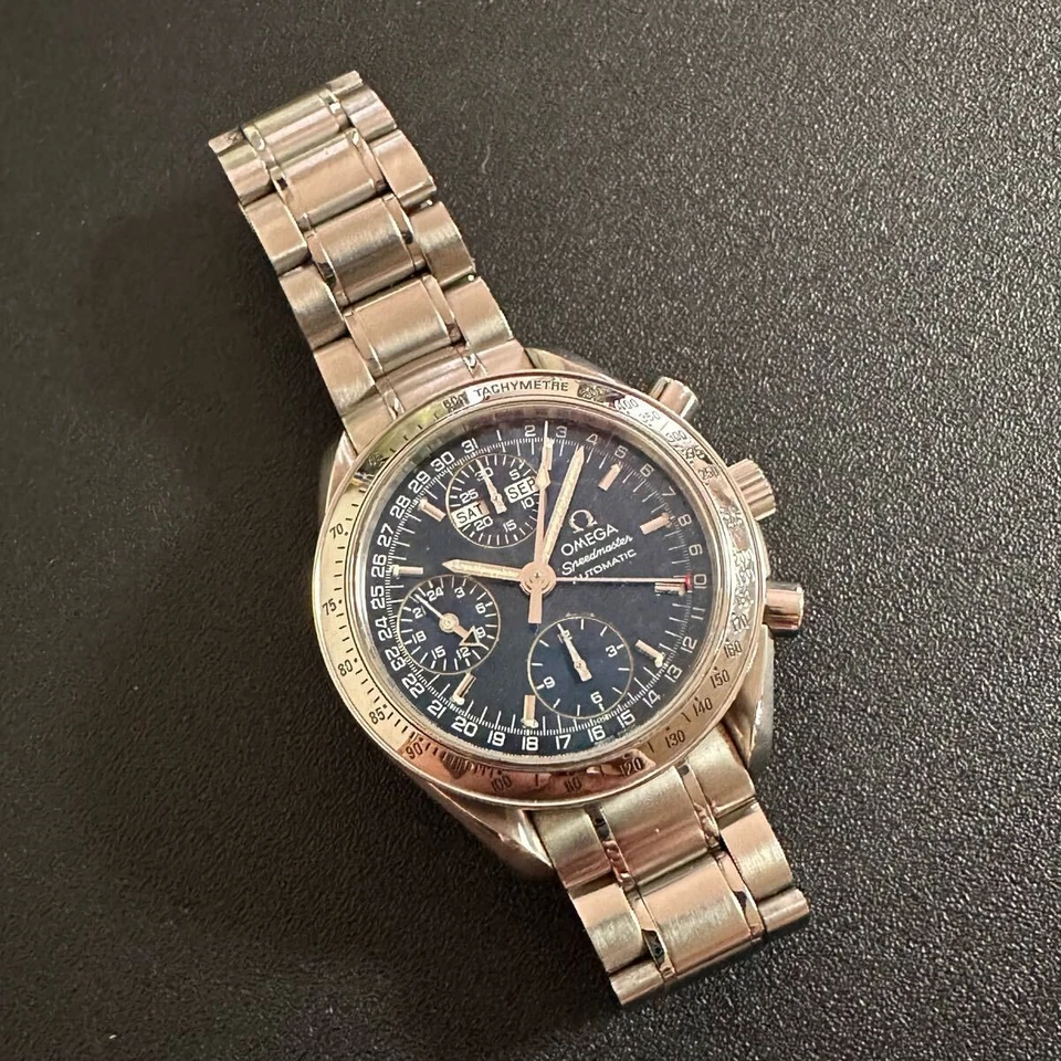 Junk Omega Blue Dial Speedmaster Triple Calendar Chronograph - Image 2 of 4