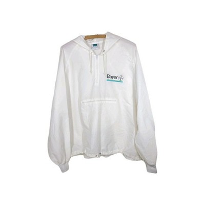 Vtg Bayer Drug Nylon Anorak XL Big Pharma Rep Merch USA Quarter Zip Hood Rare 