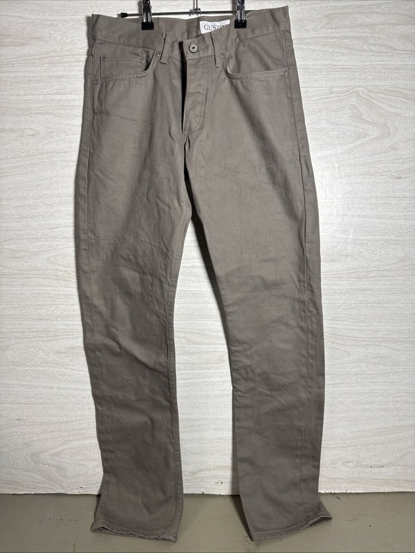 Gustin straight-leg pants feature a minimalist beige Button Fly 33 Slim