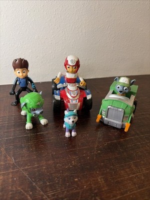 Paw Patrol Figure & Vehicle Lot   Ryder Rubble Rocky Zuma Everest   Spin Master
