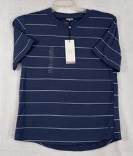 CALIA Carrie Underwood XS Everyday Relaxed Tee XS Blue Striped Short Sleeve Top