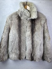 Vintage Genuine Fur Coat Jacket Gray Silver Fox Style Womens 42 Hong Kong
