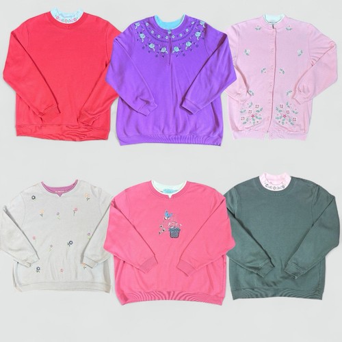 Vintage lot Floral Grandma Sweaters - 6 Cottagecore  80’s & 90’s embroidered