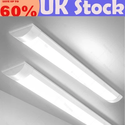 UOCOMDER LED Batten Light 6500K Daylight Fluorescent Strip Light Slim Fitting Office Shop