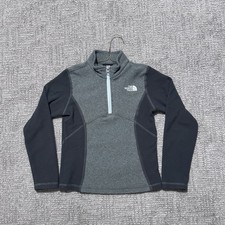The North Face Size 6 Kids XS Gray Pullover Fleece Lightweight 1/4 Zip Sweater