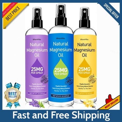 Magnesium Oil Spray   For Feet, Sleep & Muscle Relief, Vanilla/Lavender/Natural.