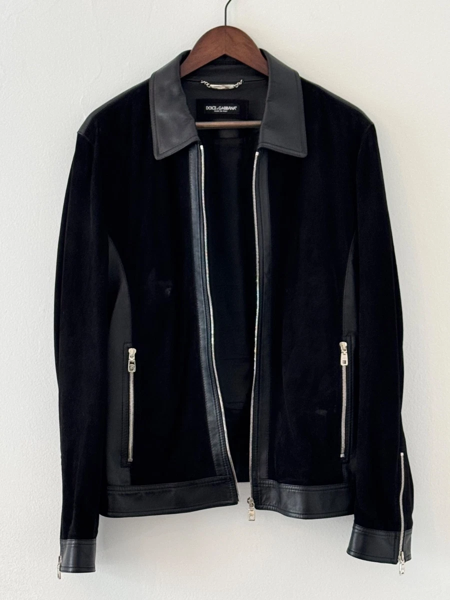 Dolce&Gabbana Leather Outer Shell Black Coats, Jackets & Vests for