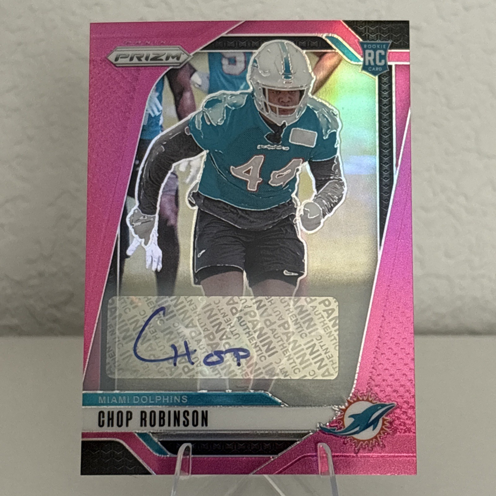 2024 Panini Prizm #319 RC Chop Robinson Pink Prizm Dolphins Rookie Auto 