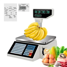 66lbs Price Computing Scale Label Printer Deli Meat Food Thermal Digital Shoppin