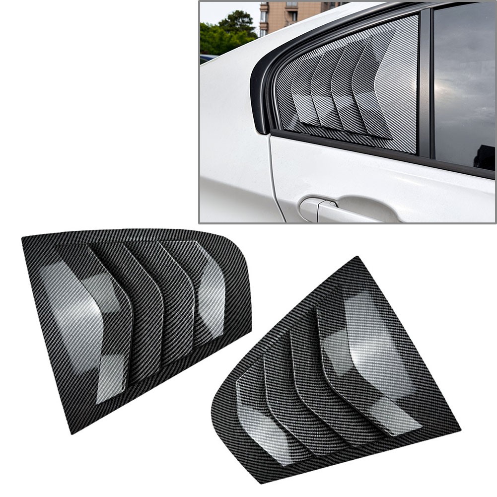 Rear Side Window Quarter Louver Trim For BMW 3 Series F30 2013-2019 Carbon Fiber