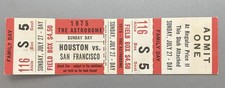 1975 Jul 27 John Montefusco CG Rookie Baseball Ticket Giants Astros JR Richard