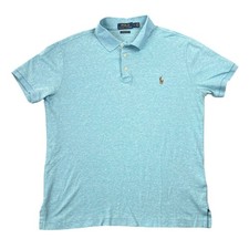 Polo Ralph Lauren Custom Slim Fit Polo Shirt Sky Blue Short Sleeve - M