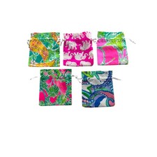 Lilly Pulitzer Jewelry Accessory Pouches Set of 5 Colorful Preppy Gift Bags