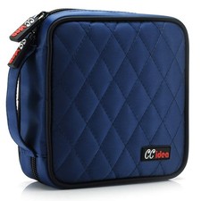 CCidea 40 Capacity CD/DVD Case Holder Portable Disc L6'' W6'' H2.5'', Blue