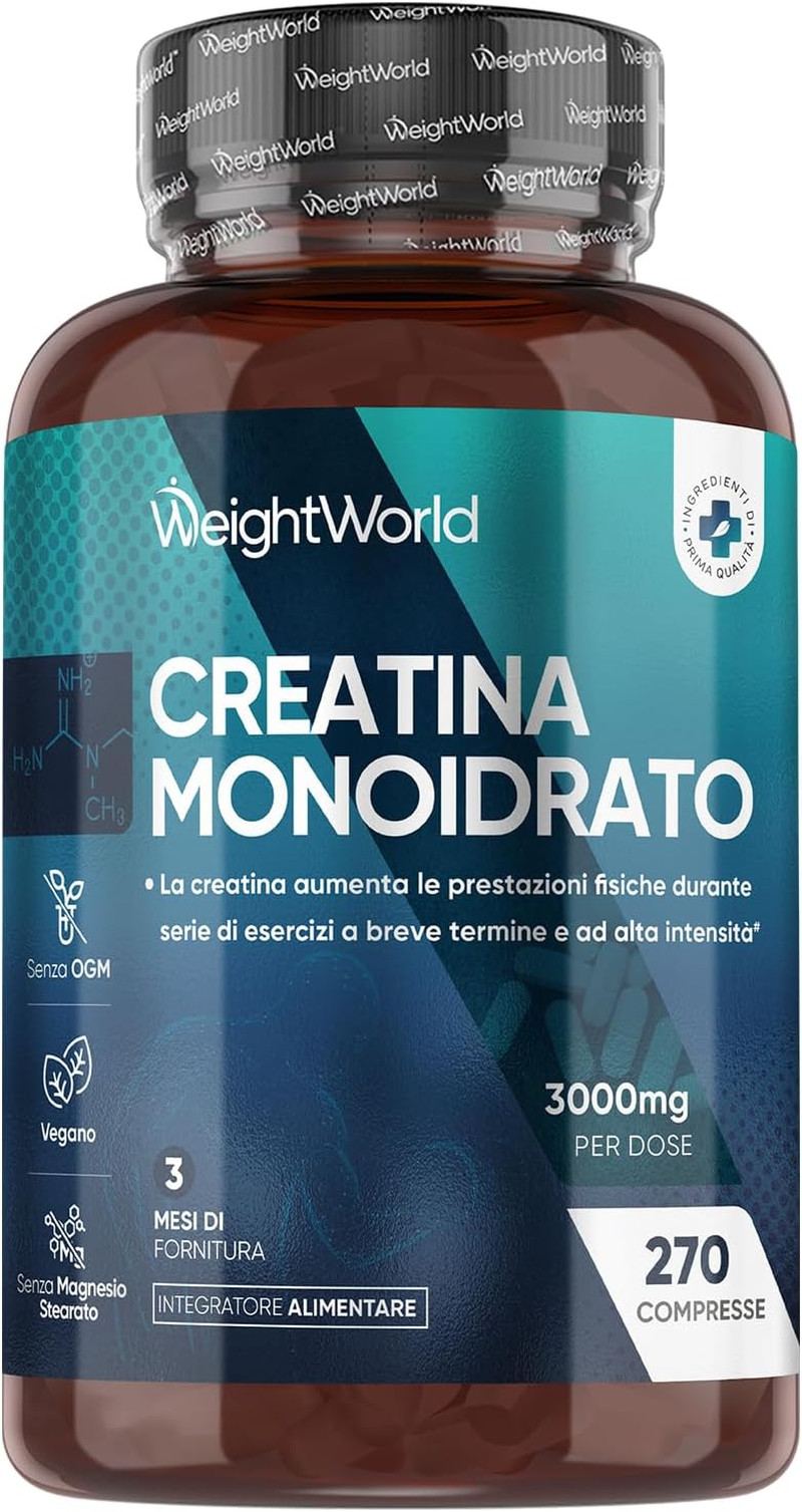 Creatina Monoidrata Vegana, 3000Mg per Dose (3 Mesi Di Scorta) Senza Magnesio St