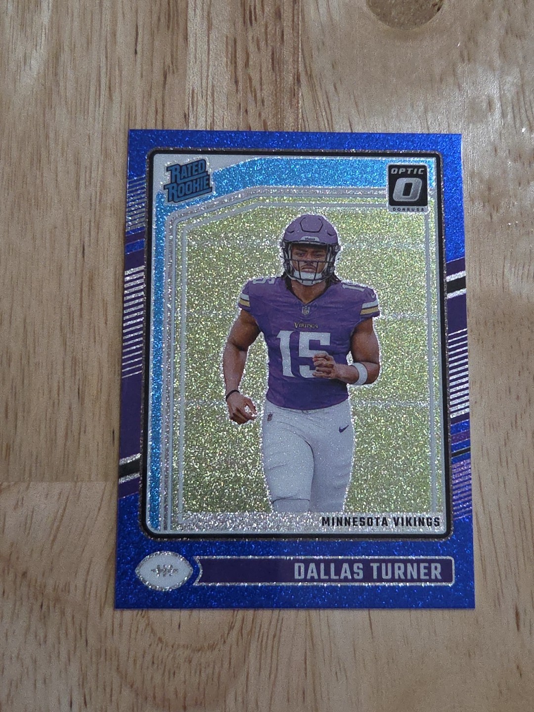 2024 Donruss Optic DALLAS TURNER Blue Glitter #224 Rated Rookie Vikings SSP