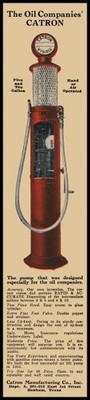 1924 CATRON Mfg. Bonham Texas Gas Pump NEW Sign: 48'' Tall Diecut USA STEEL