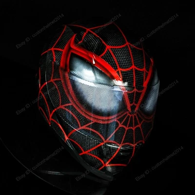 Custom Motorcycle Helmet Superbike Motorbike Biker Hand Painted Spiderman MO25 - Image 1 of 4