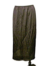 Vassarette 11-122 Black Silky Nylon Lace Trim 32" Half Slip Petticoat M USA made