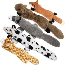 5 Pcs Dog Squeaky Toys No Stuffing Crinkle Plush for Small Medium Large Dogs