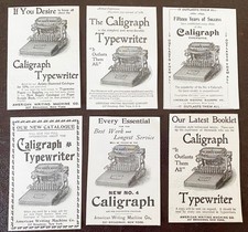 CALIGRAPH American Writing Machine Co. c1895-1896 Vtg Typewriter Print Ad Lot 6! thumbnail