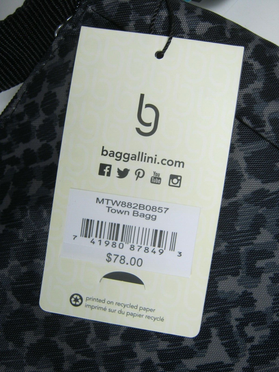 Baggallini Pocket Town Crossbody Bag Charcoal Cheetah New $78 | eBay