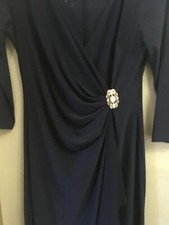 KALEIDOSCOPE NAVY BLUE MAXI  RUCHED WRAP DRESS 