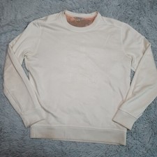 Calvin Klein Jeans Mens Sweater L Pullover Logo CK Jeans Long Sleeve Ivory L